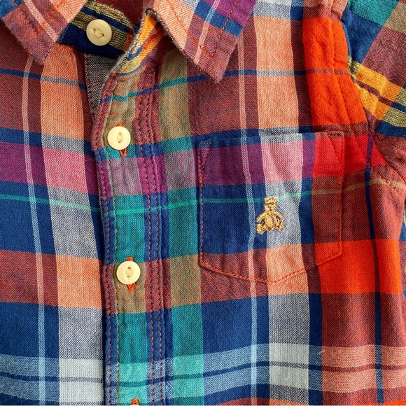 Gap Baby Plaid Button Down Shirt Size 6-12 Months - Picture 2 of 5